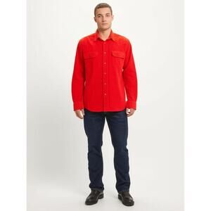Levi Strauss Mens M‎ Red Authentic Western 1950s Short Horn Shirt